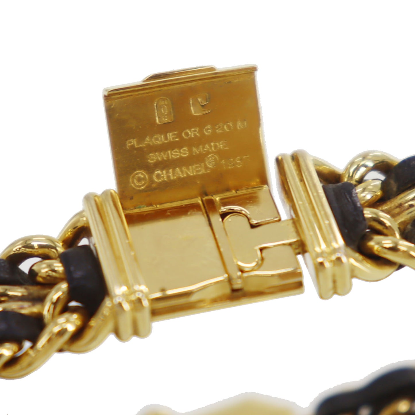 CHANEL Premiere Discontinued Wristwatches L Gold Black Quartz #CW937