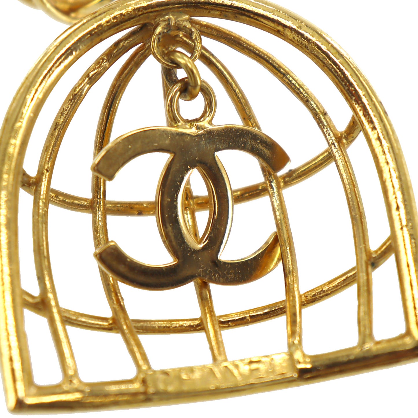 CHANEL CC Logo Earrings Gold Clip-On 93 A #BU537