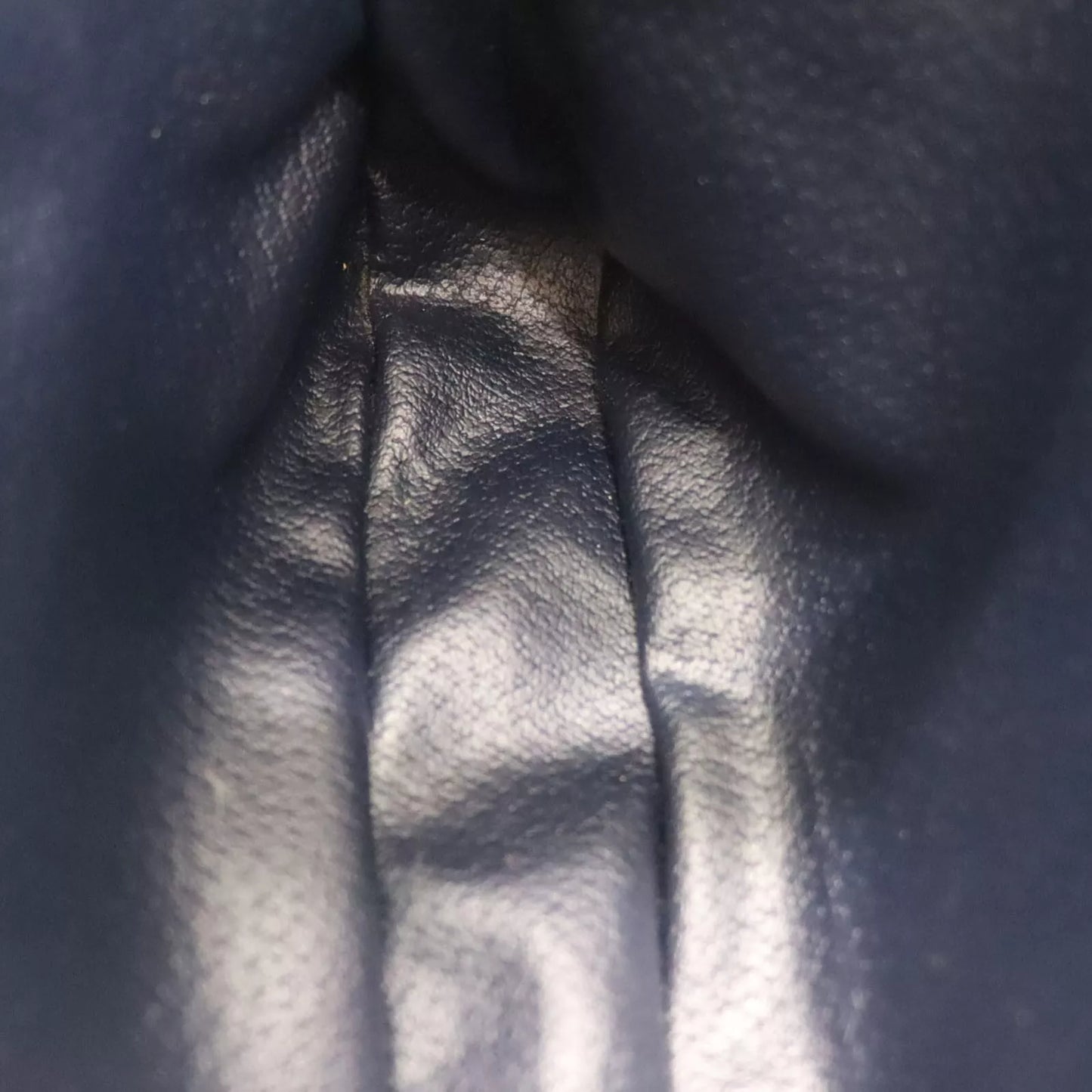 CELINE Logos Shoulder Bag Navy Leather #AH82