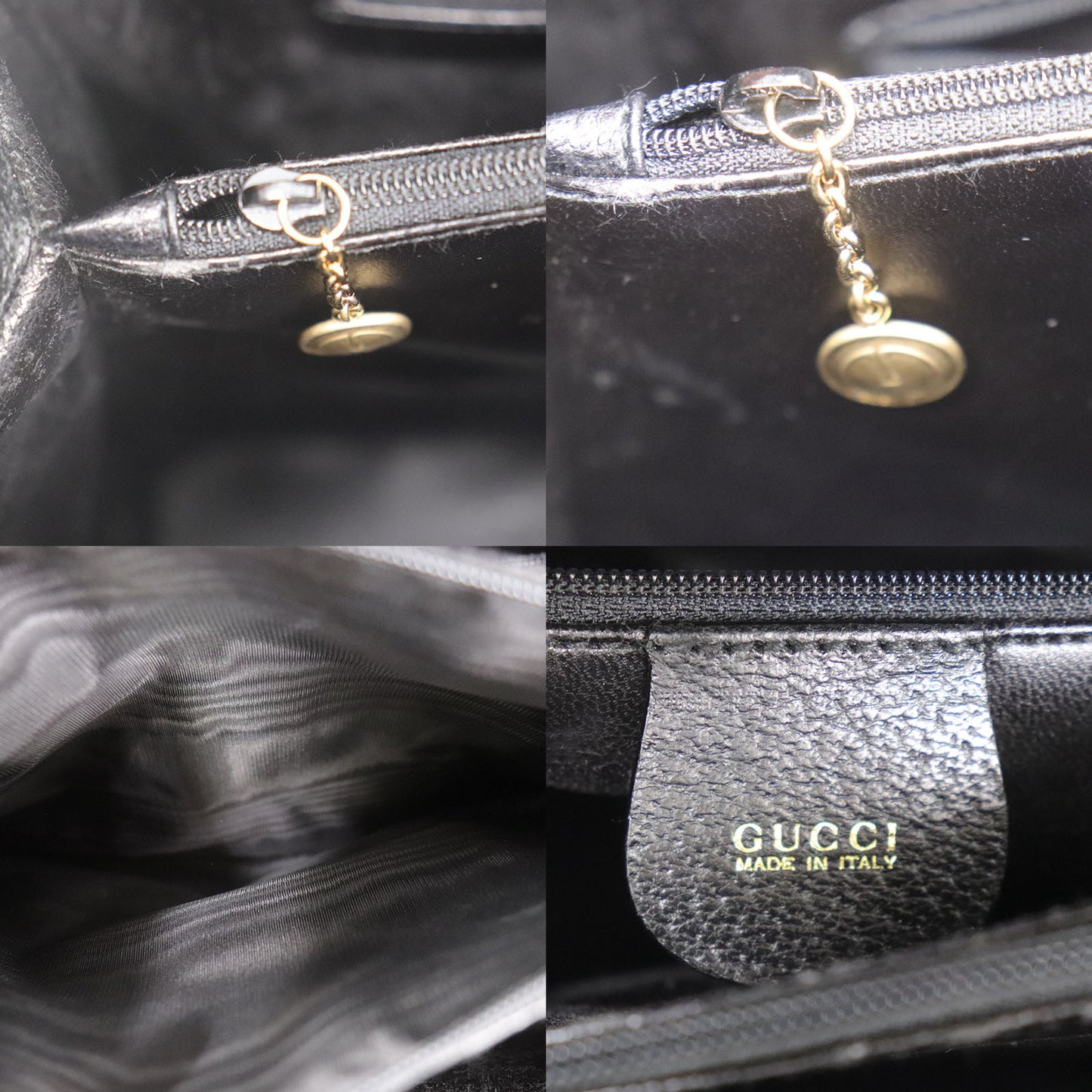 GUCCI Bamboo Handbag Black Leather #CA801