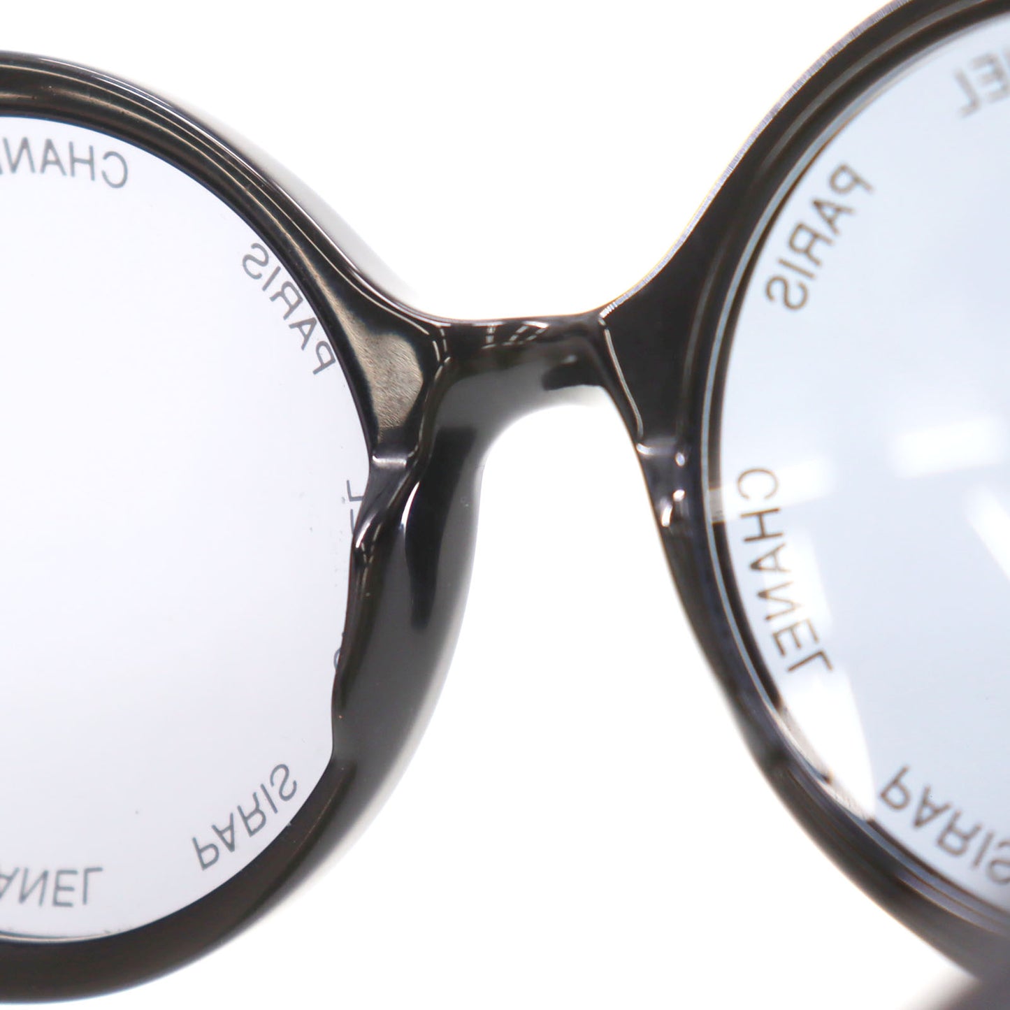 CHANEL CC Logos Sunglasses Black Round Eye Wear #CP867