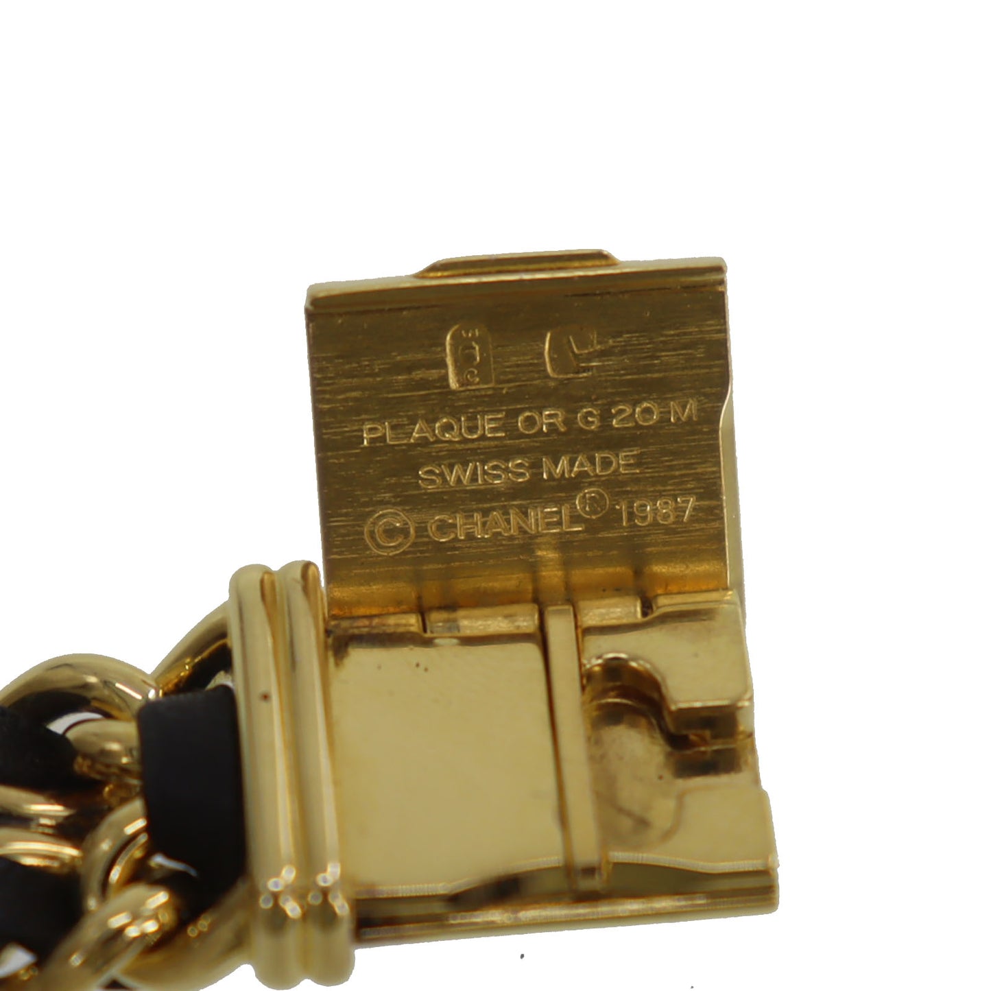 CHANEL Premiere Discontinued Wristwatches L Gold Black Quartz #CO501