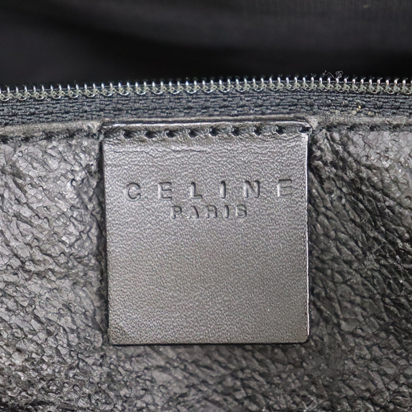 CELINE Macadam Pattern Handbag Black PVC Leather #AG641