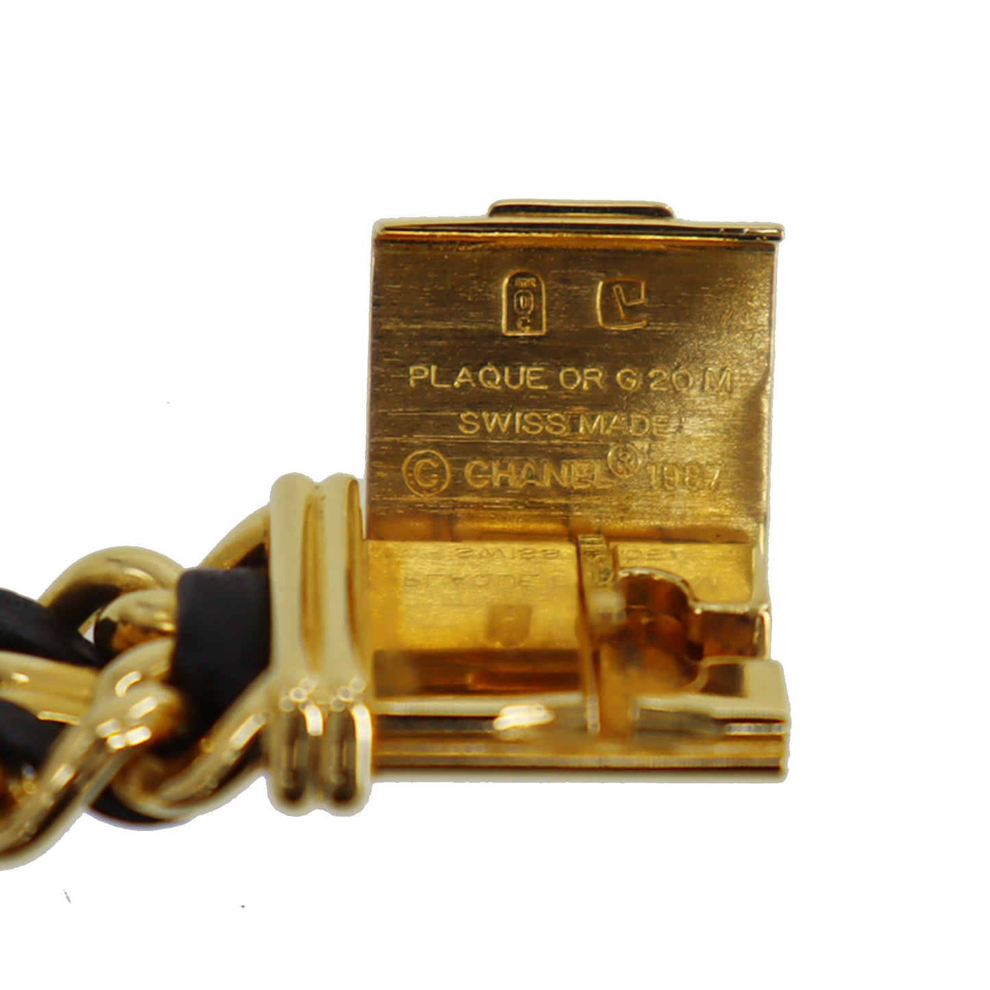 CHANEL Premiere Discontinued Wristwatches XL Gold Black Quartz #CN90