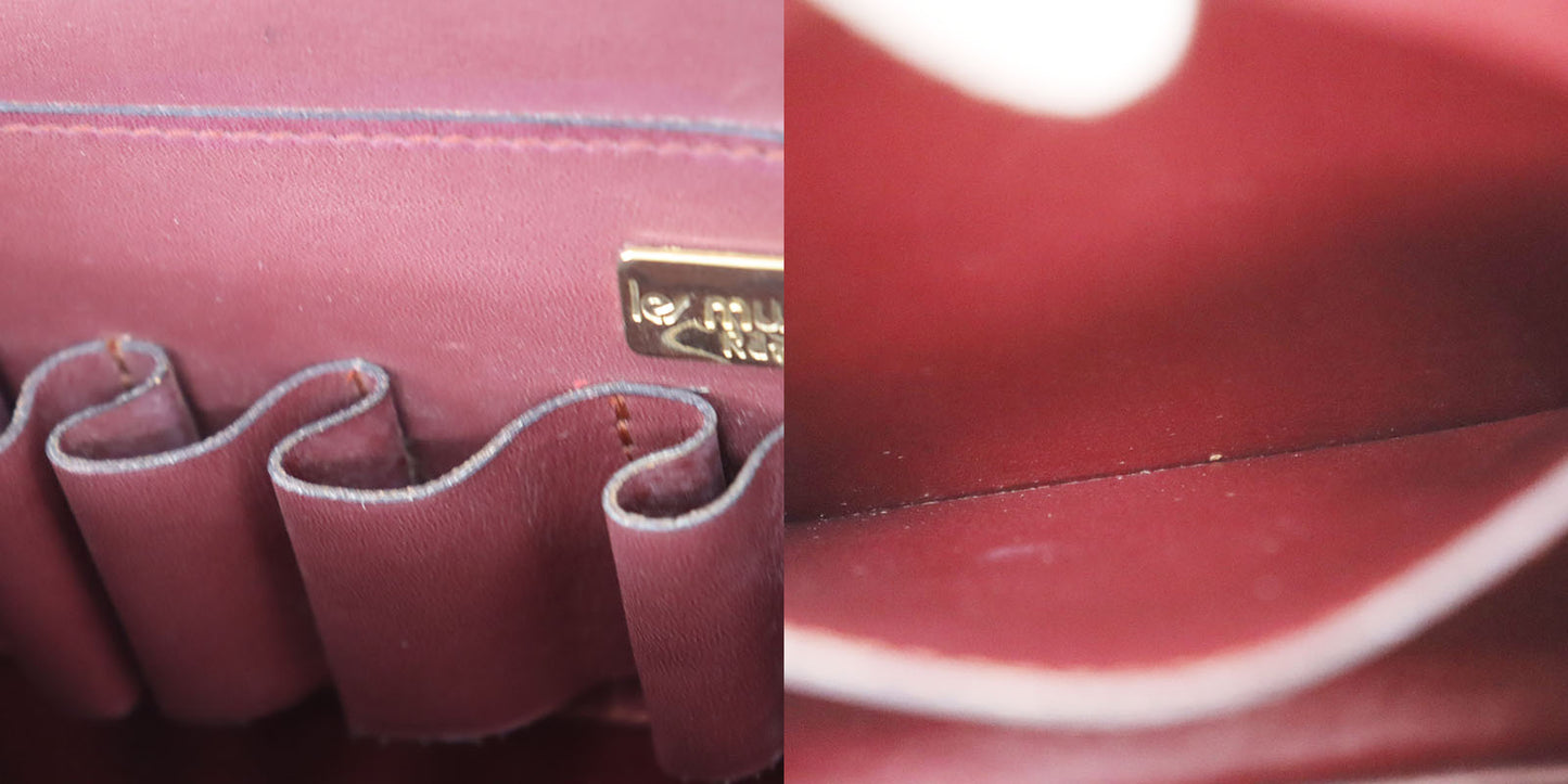 Cartier Must Line Crossbody Shoulder Bag Bordeaux Leather #AH78