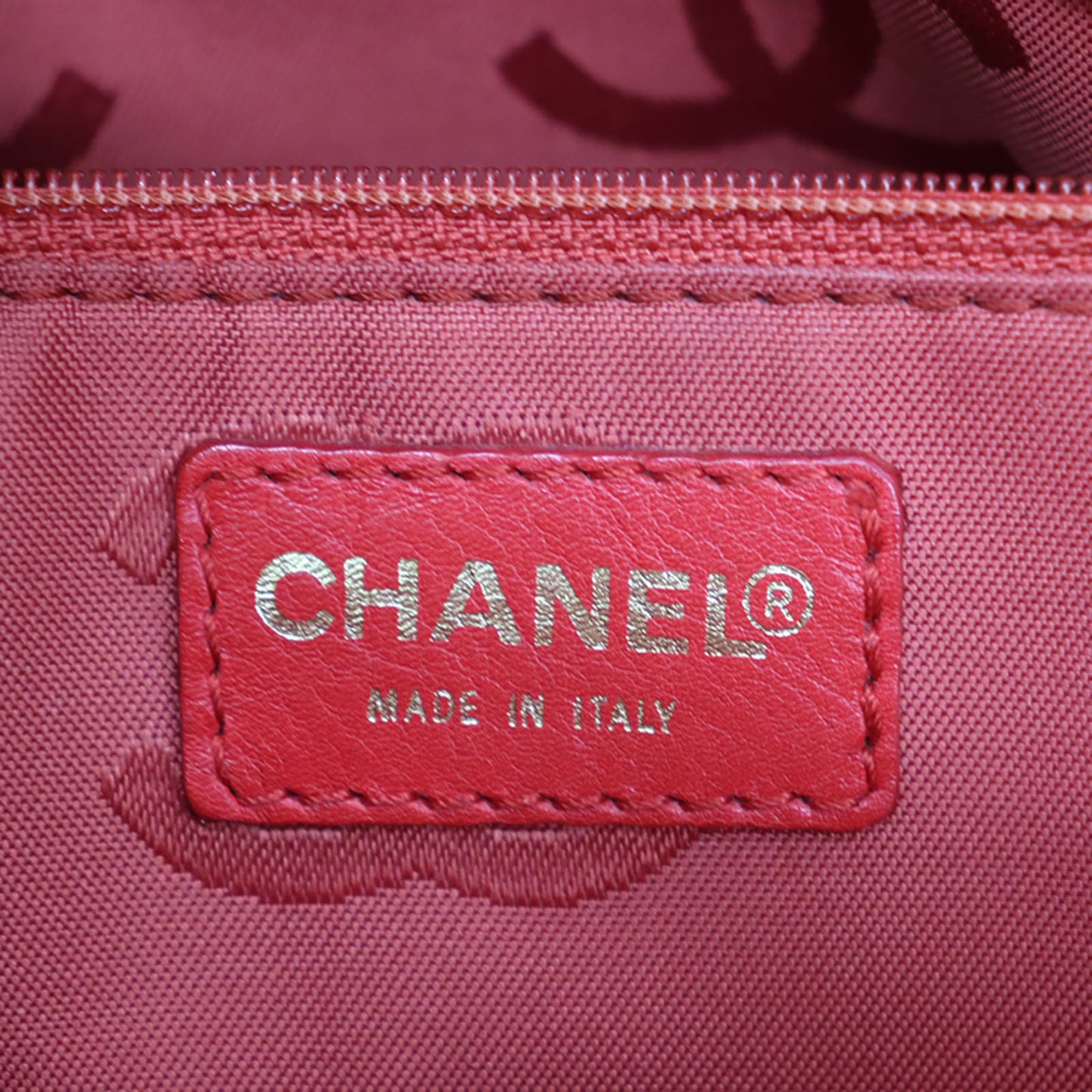 CHANEL CC Shoulder Handbag Red Caviar Skin Leather #CD264