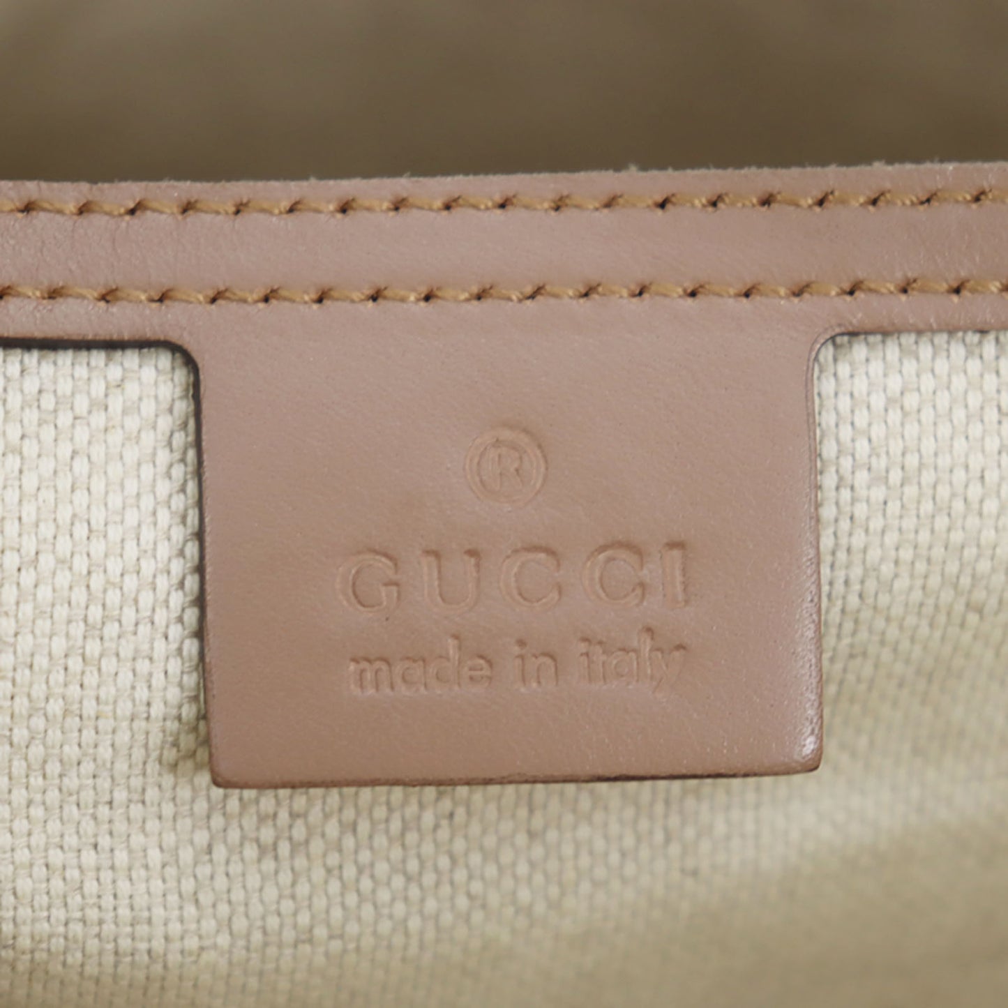 GUCCI GG Plus Tote Handbag Pink Beige PVC Leather #BZ754