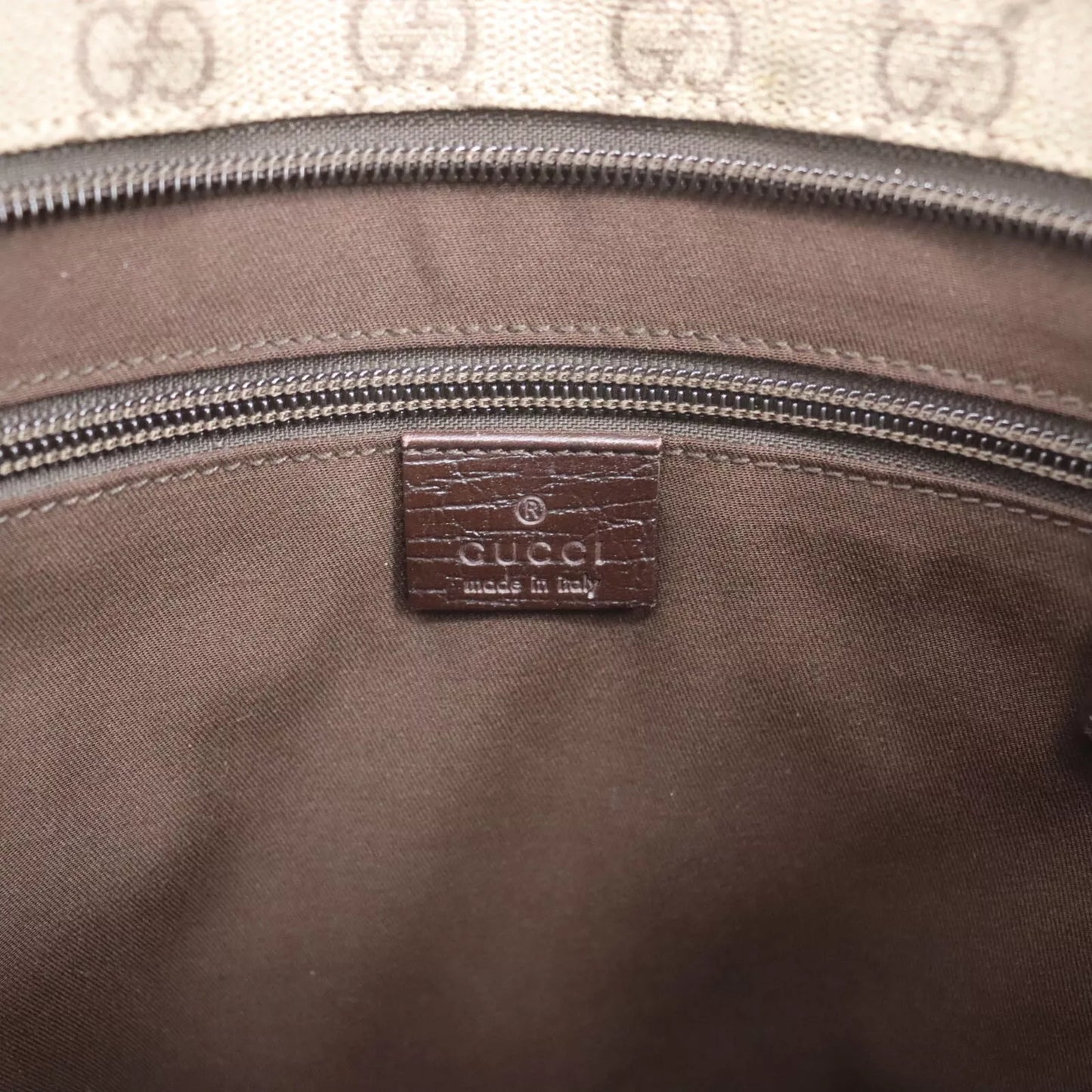 GUCCI GG Plus Shoulder Bag Crossbody Brown PVC Leather #CF544