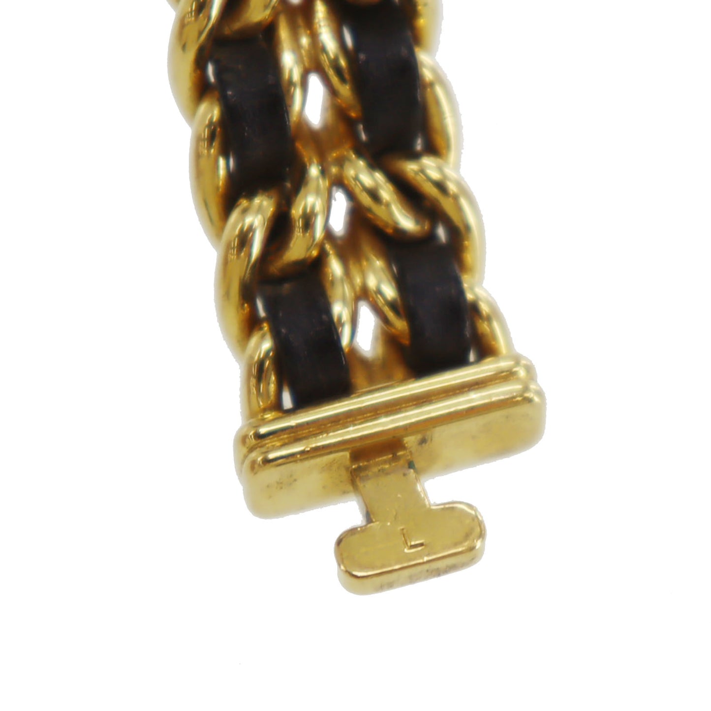 CHANEL Premiere Discontinued Wristwatches L Gold Black Quartz #CW937