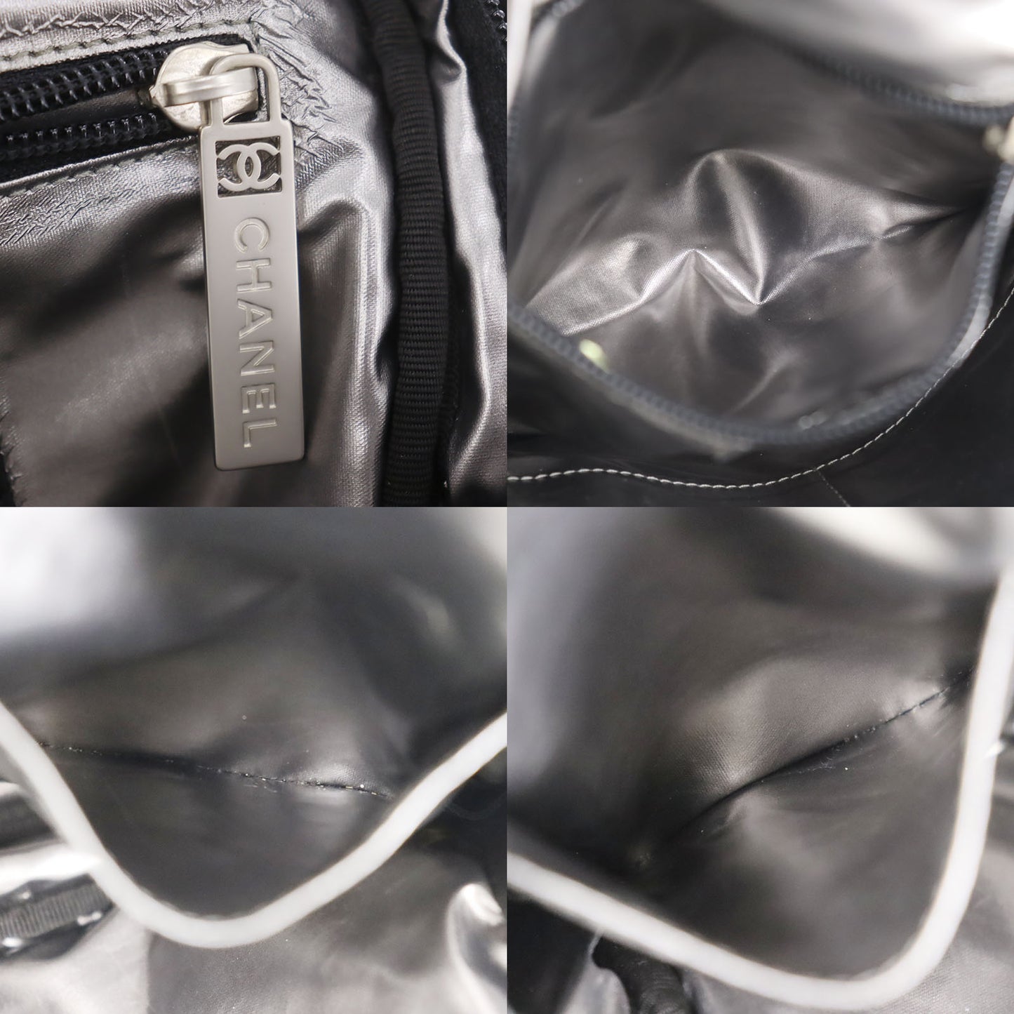 CHANEL Sports Line Crossbody Shoulder Bag Black Nylon Leather #CP936