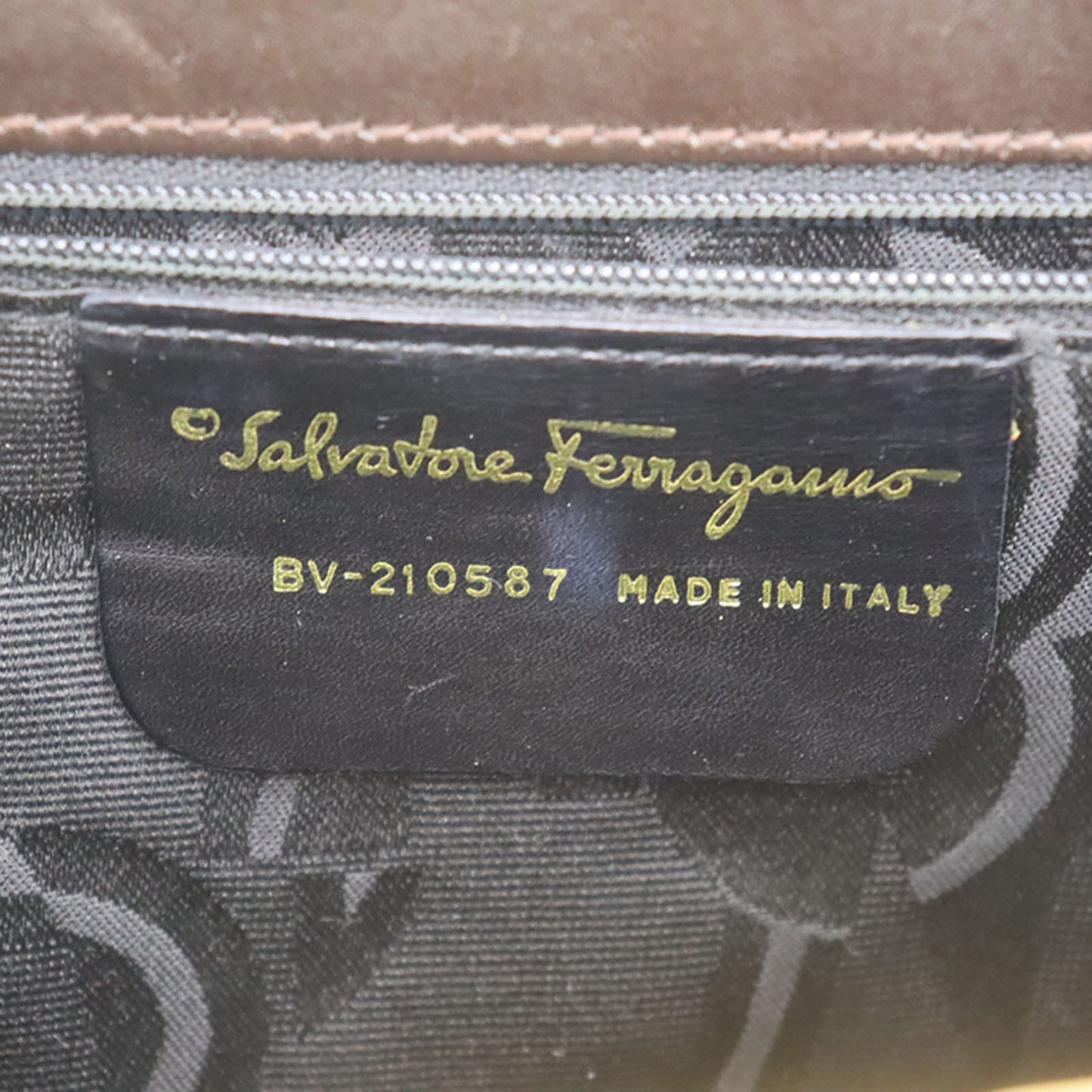 Salvatore Ferragamo Gancini 2Way Clutch Shoulder Bag Brown Leather #AG134