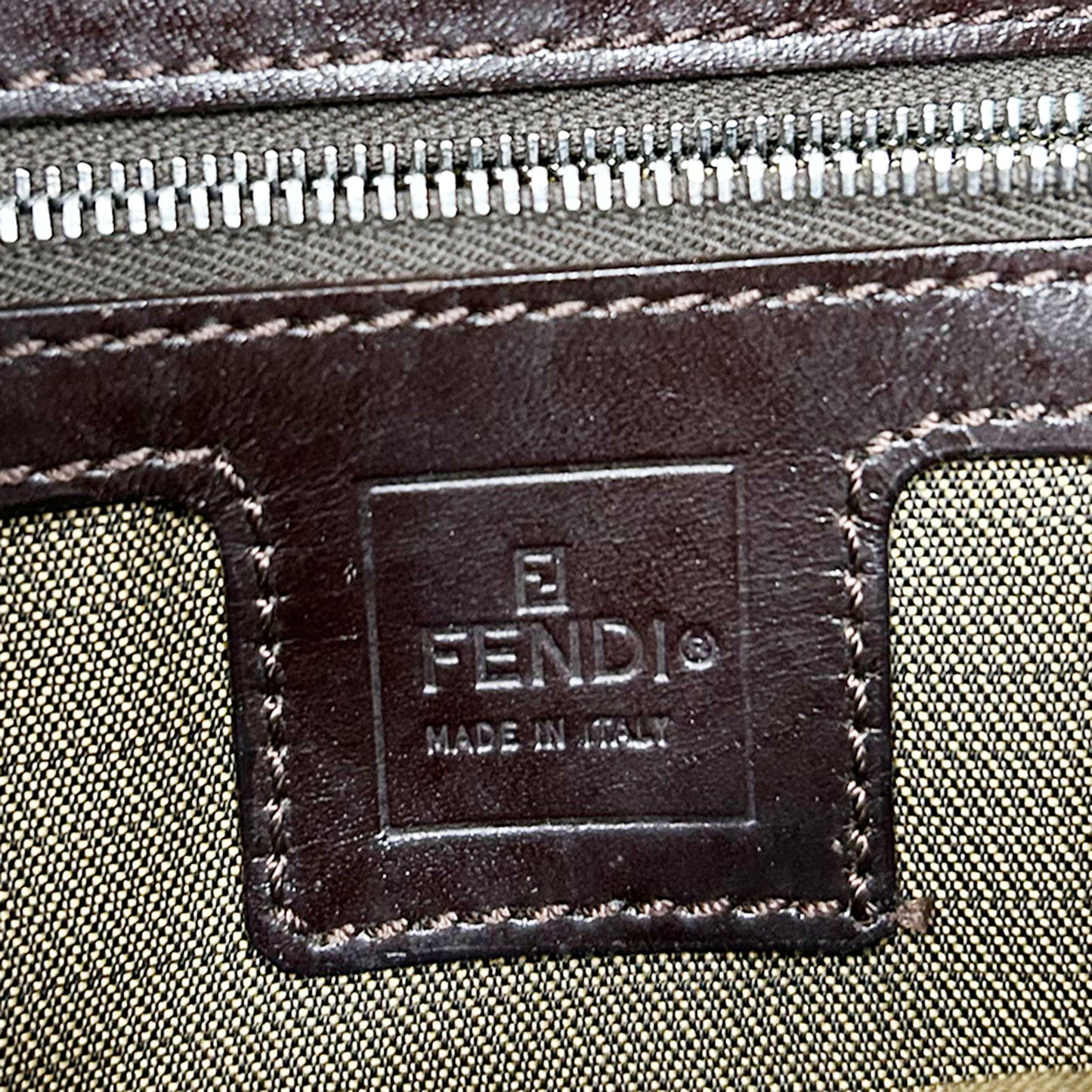 FENDI Zucca Mamma Bucket Handbag Brown #CO753