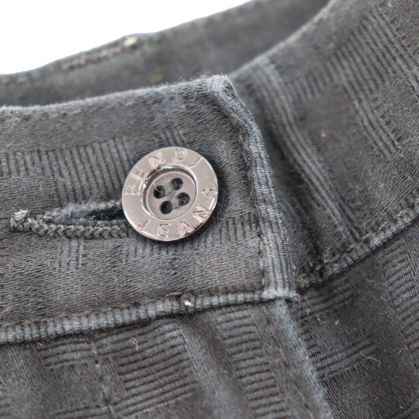 FENDI Roma Jeans Zucca Bottom Black Cotton 100% #AH314