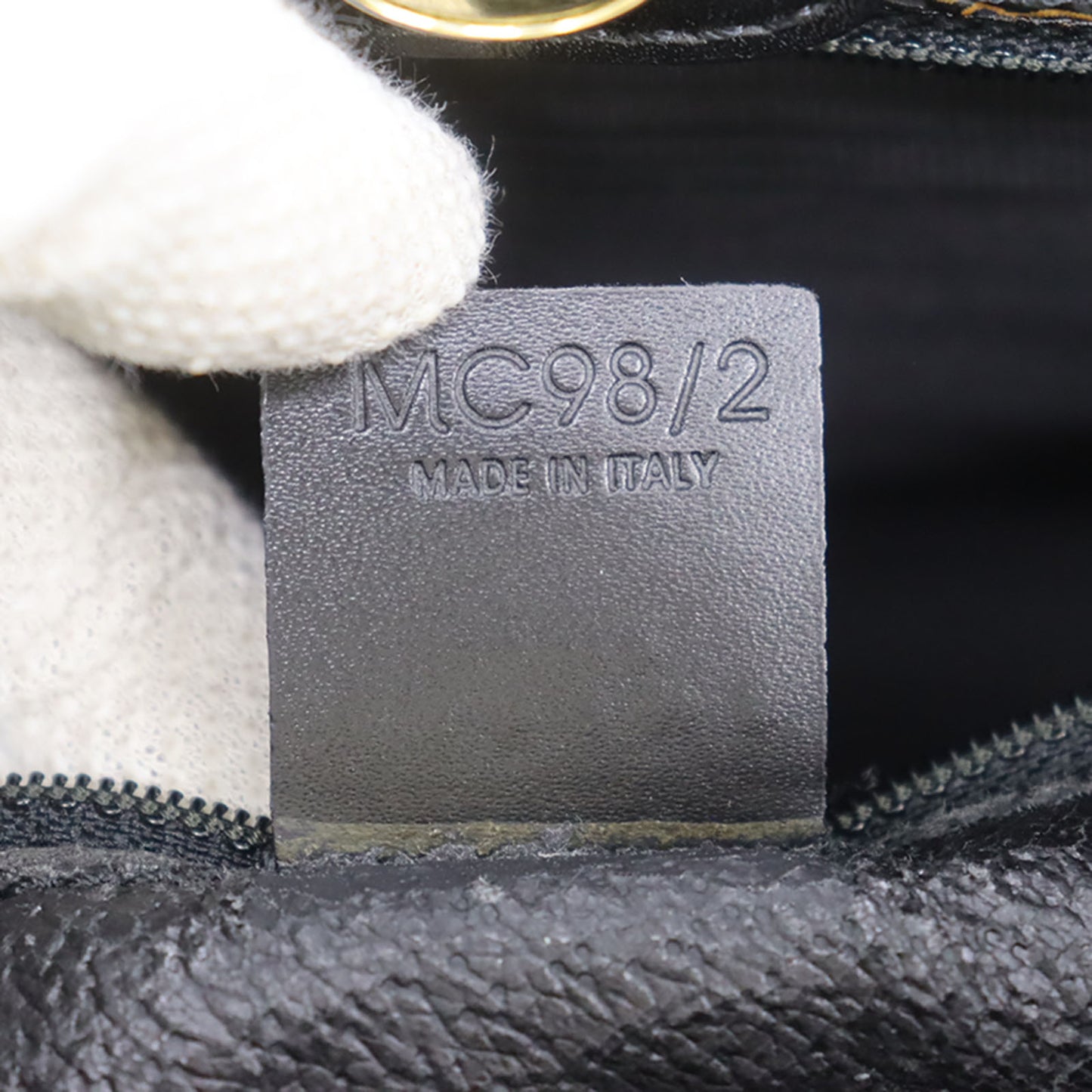 CELINE Macadam Pattern Handbag Black PVC Leather #AG641