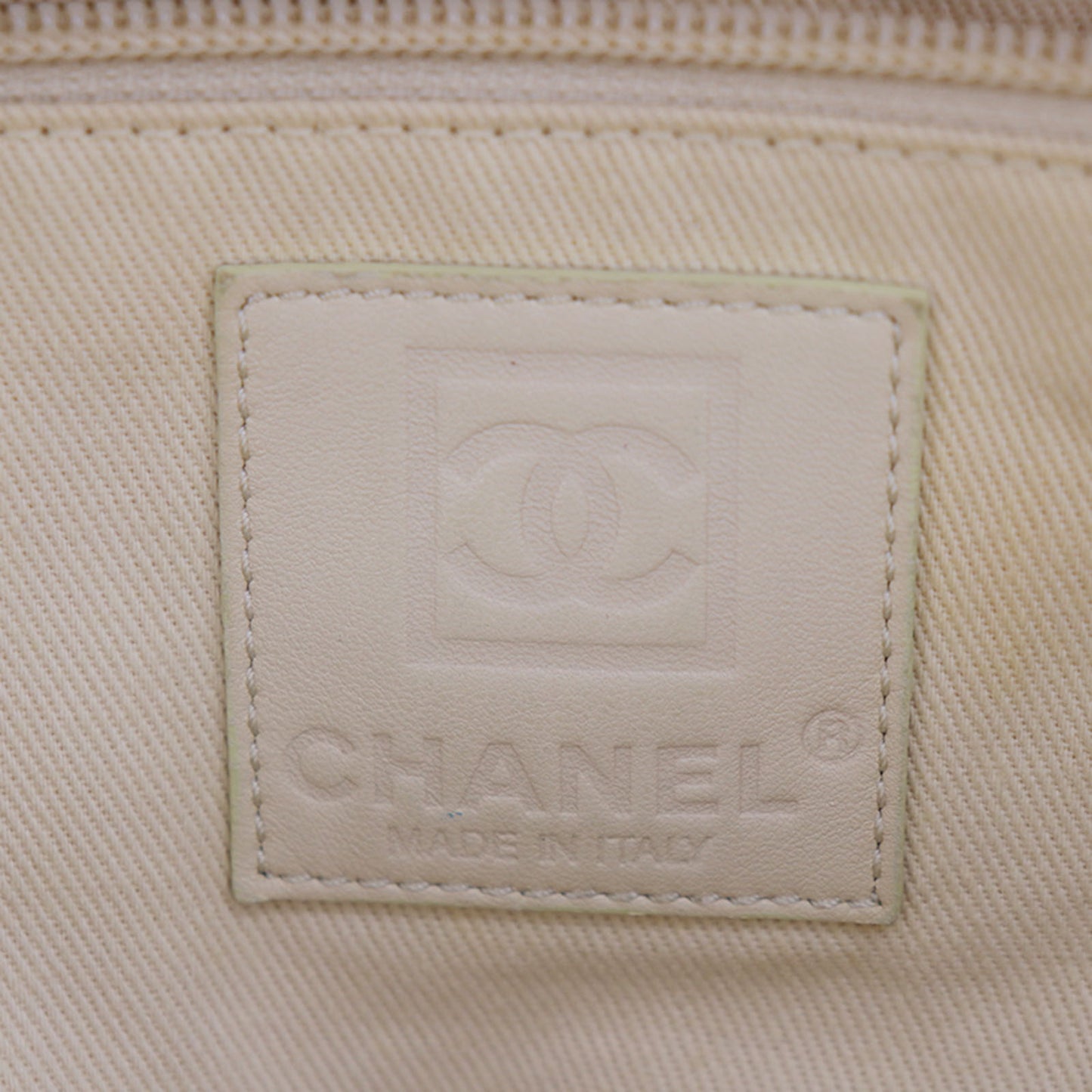 CHANEL Sports Line Boston Bag Beige Yellow Canvas #EF363