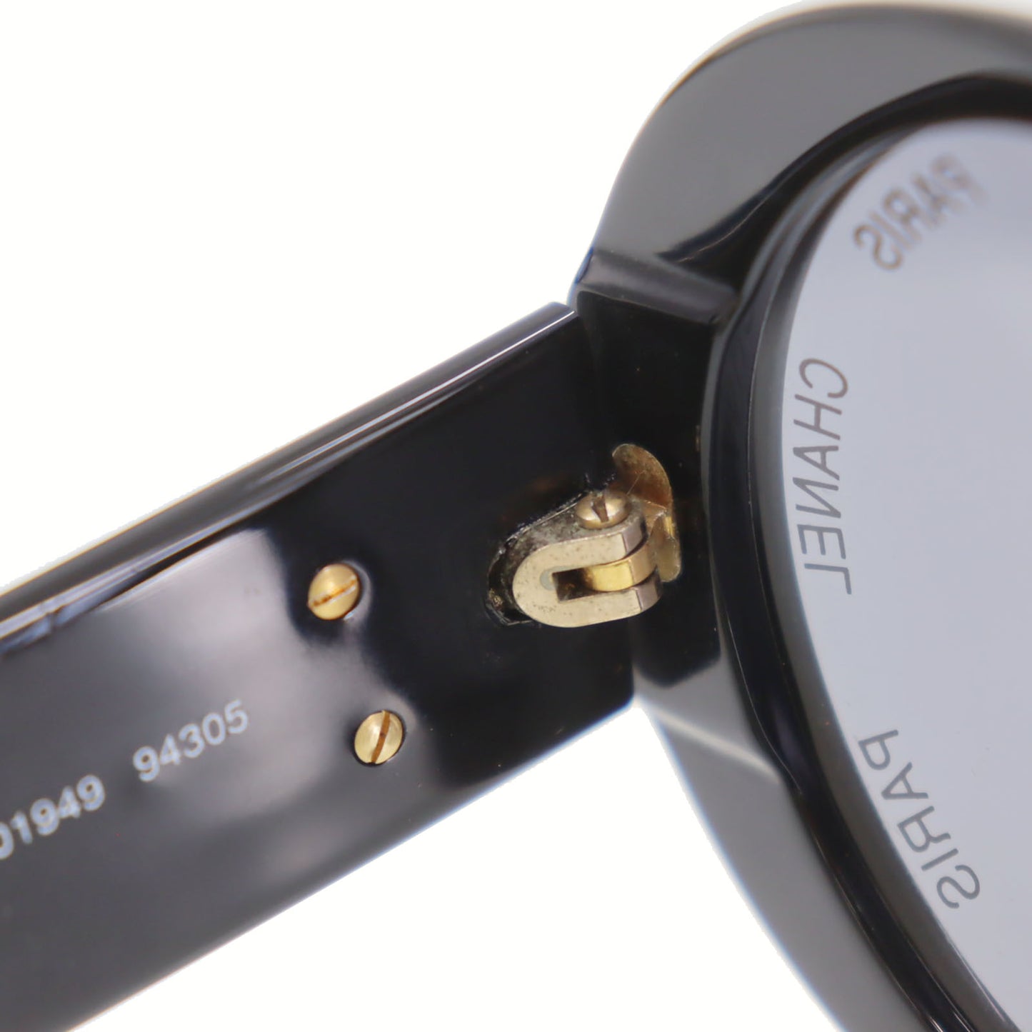 CHANEL CC Logos Sunglasses Black Round Eye Wear #CP867