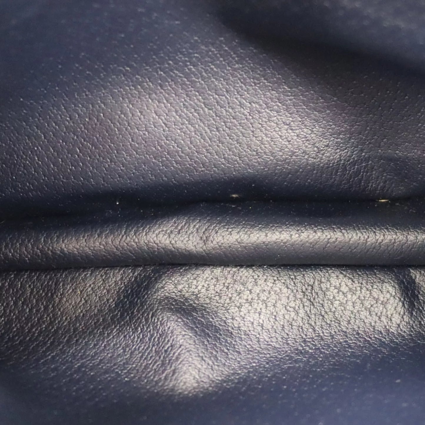 CELINE Logos Shoulder Bag Navy Leather #AH82