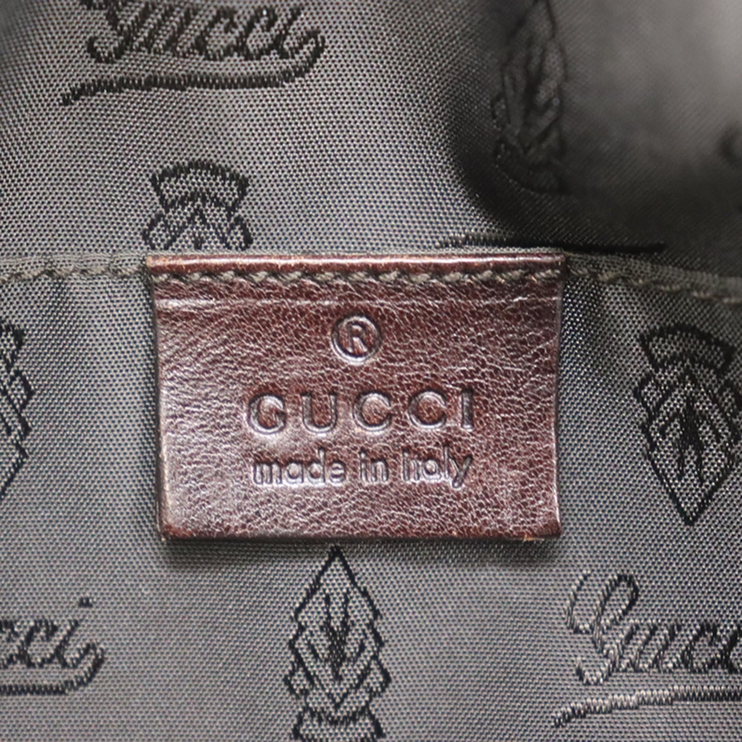 GUCCI Crystal GG Mini Boston Handbag Brown Vinyl Leather #AG692