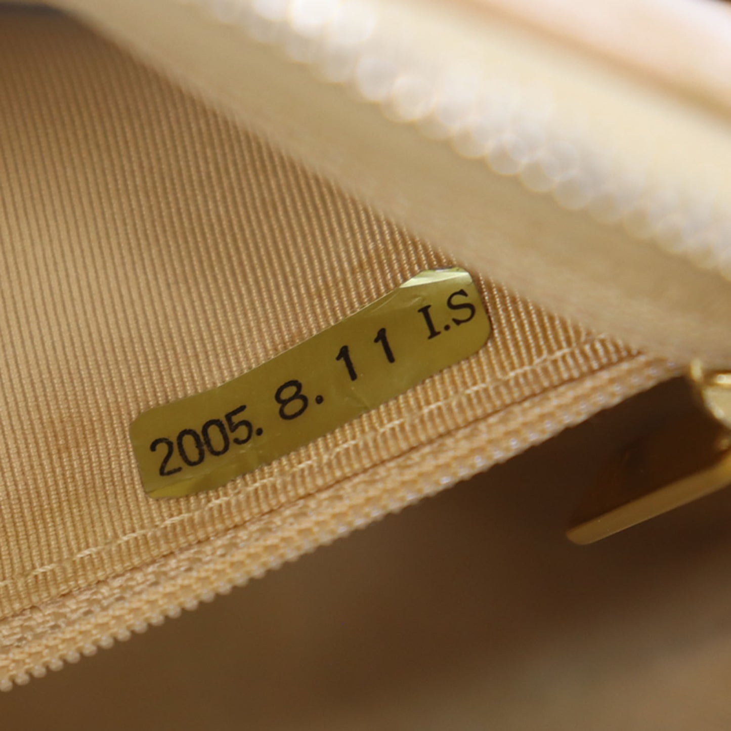 CHANEL CC Logo Shoulder Bag Beige Leather #CS561