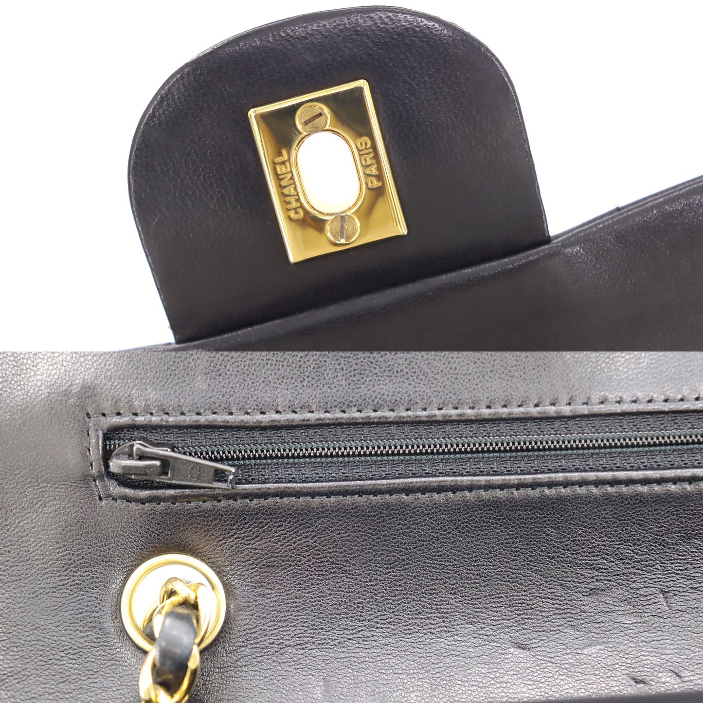 CHANEL Matelasse 25 Chain Shoulder Bag Black Leather #BK517