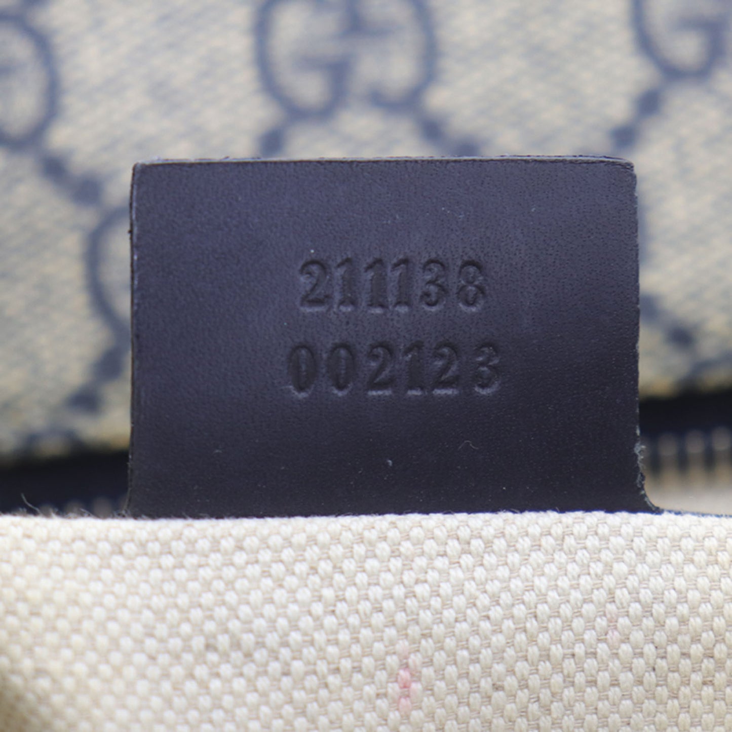 GUCCI GG Plus Tote Shoulder Bag Navy PVC #BJ342