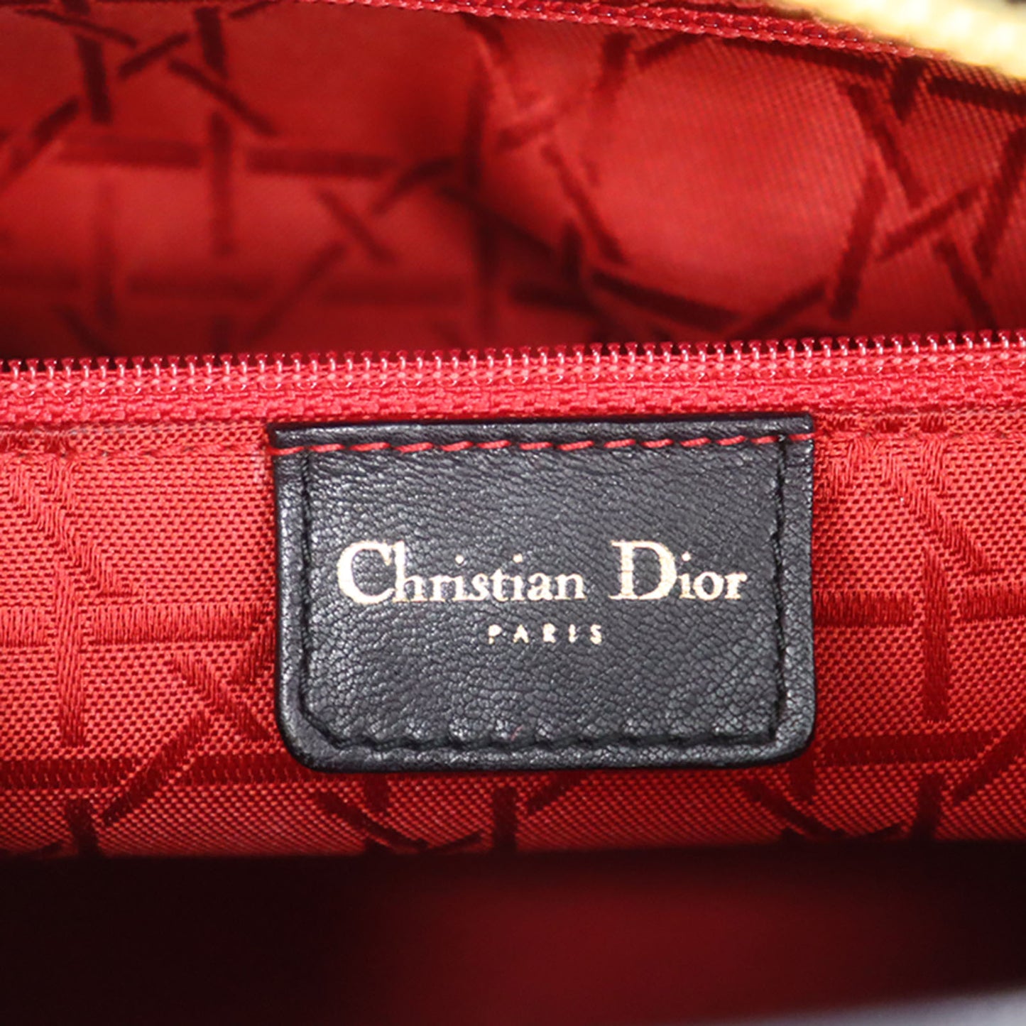 Christian Dior Lady Dior 2way Shoulder Handbag Black Leather #DA755