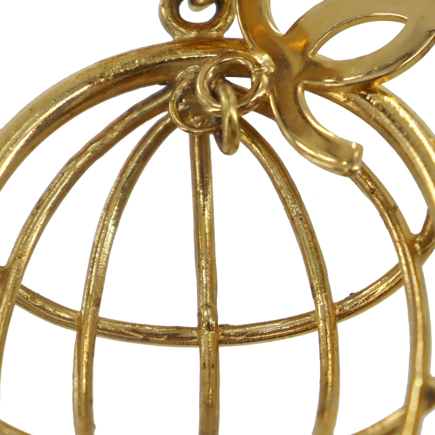 CHANEL CC Logo Earrings Gold Clip-On 93 A #BU537