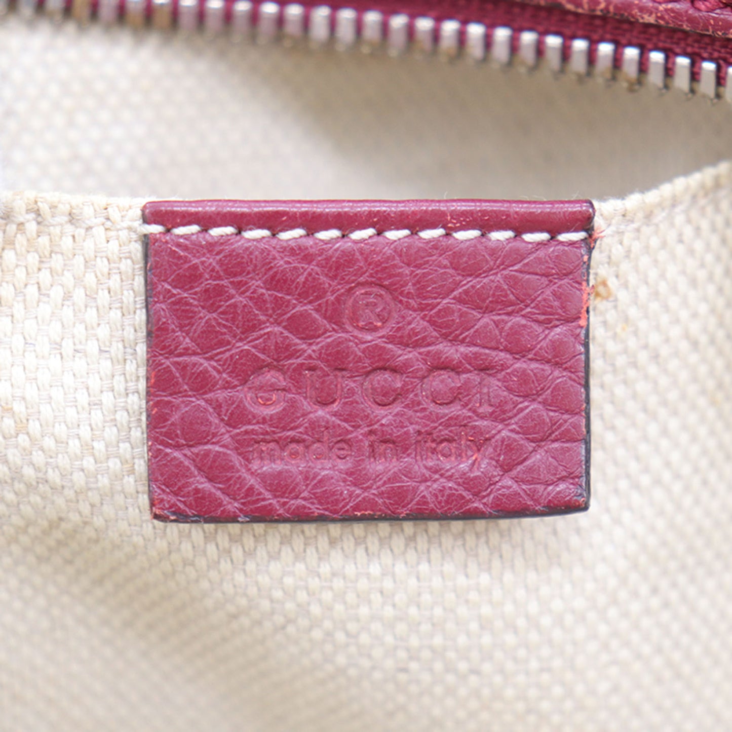 GUCCI Studded Soho Disco Crossbody Shoulder Bag Bordeaux Leather #AG432
