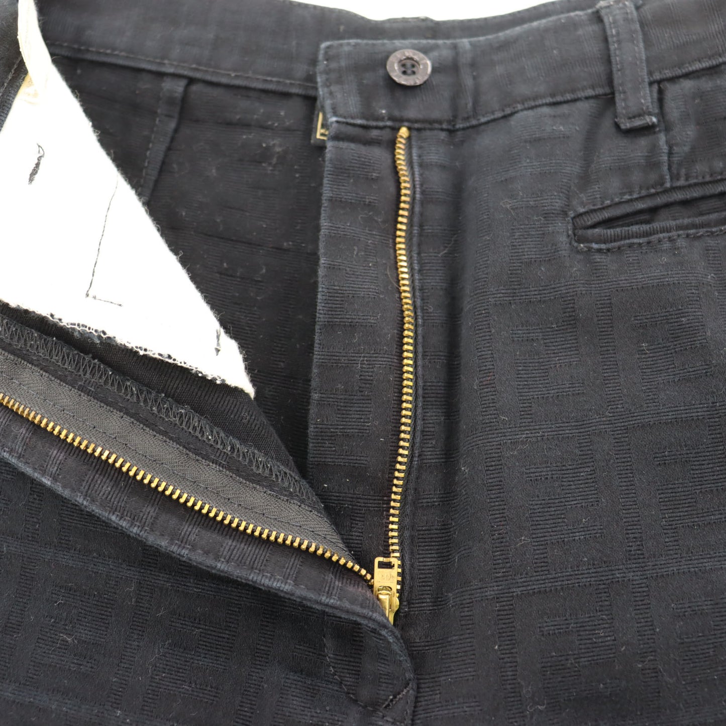 FENDI Roma Jeans Zucca Bottom Black Cotton 100% #AH314