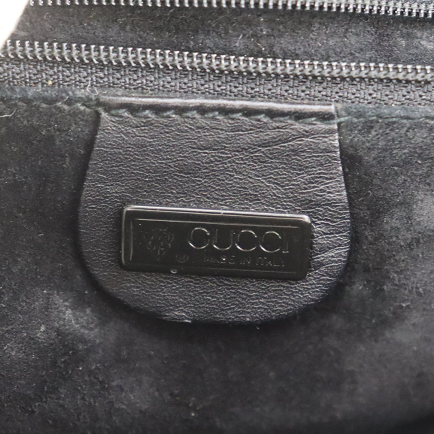 GUCCI Logos Crossbody Leather Shoulder Bag Black #CL63
