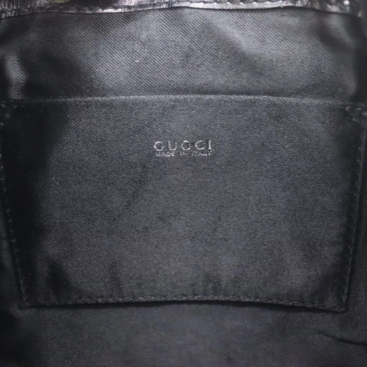GUCCI Bamboo 2 Way Backpack Black Patent Leather #AF885