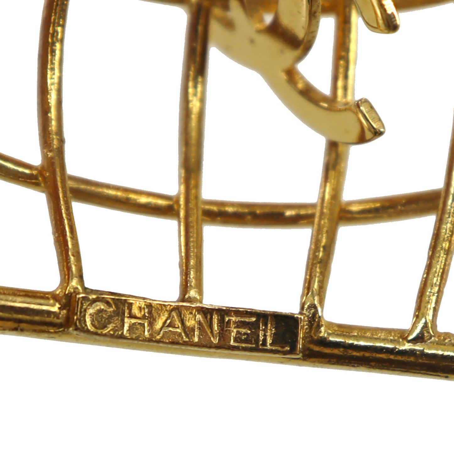 CHANEL CC Logo Earrings Gold Clip-On 93 A #BU537