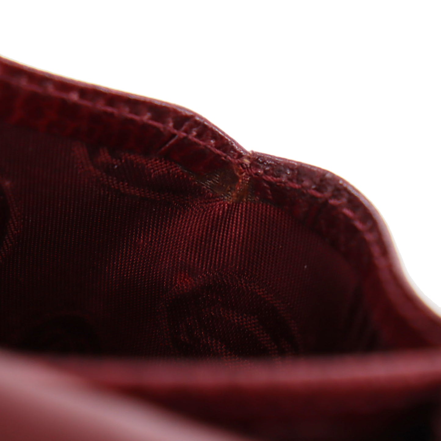 Cartier Logos Must Line Coin Case Bordeaux Leather #AH125