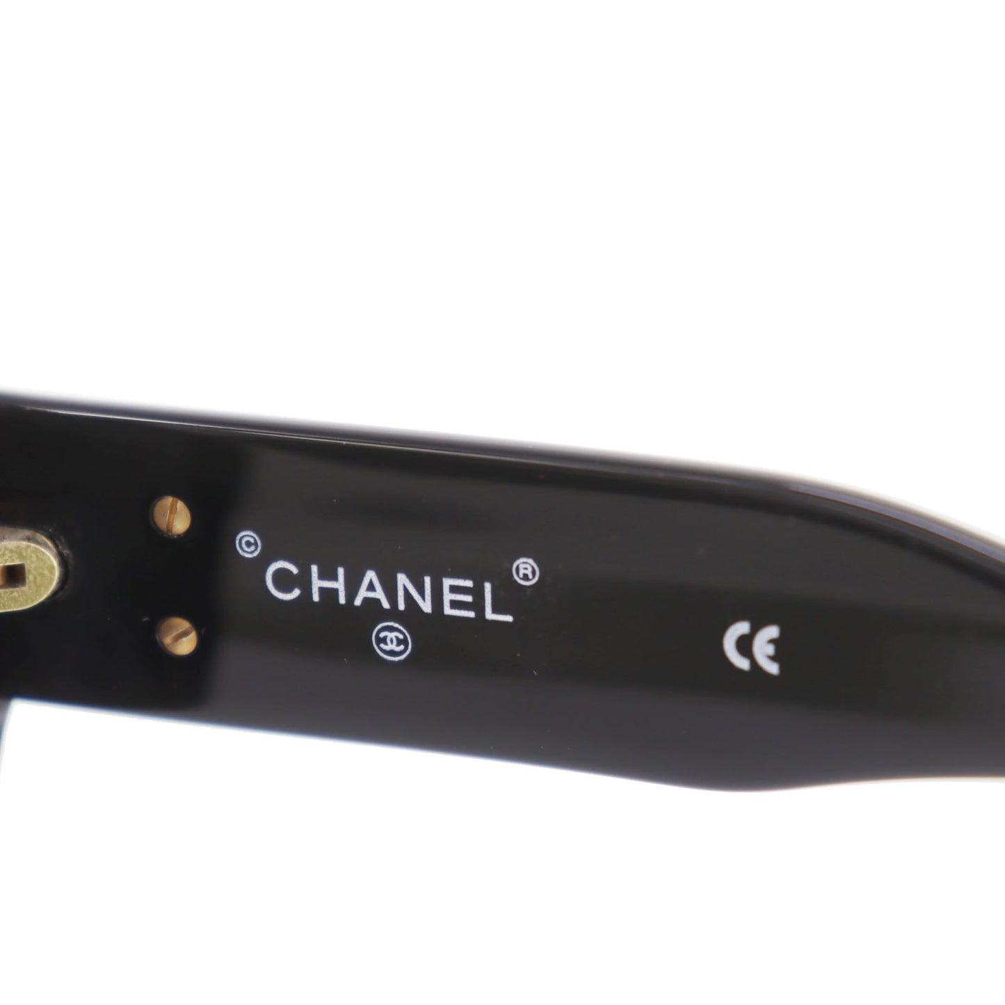 CHANEL CC Logos Sunglasses Black Round Eye Wear #CP867