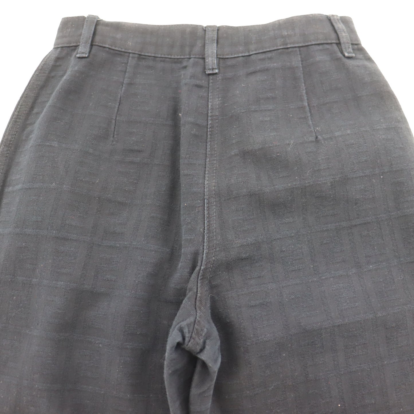 FENDI Roma Jeans Zucca Bottom Black Cotton 100% #AH314