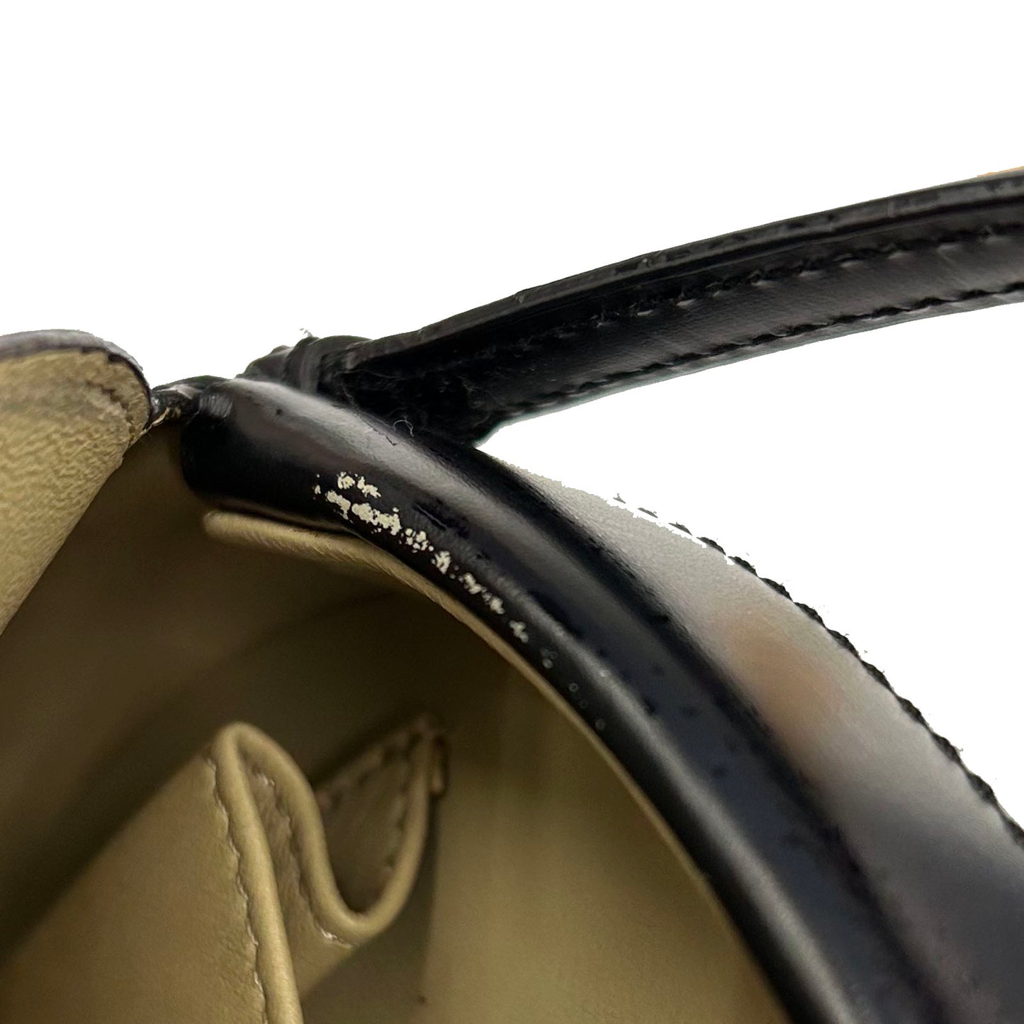LOEWE Logos Round Handbag Black Leather #BU453