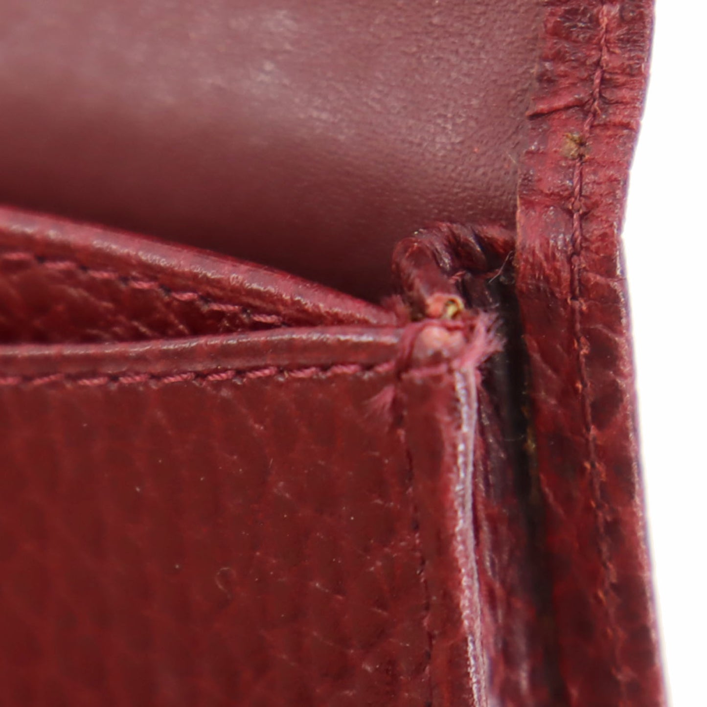 Cartier Logos Must Line Coin Case Bordeaux Leather #AH125