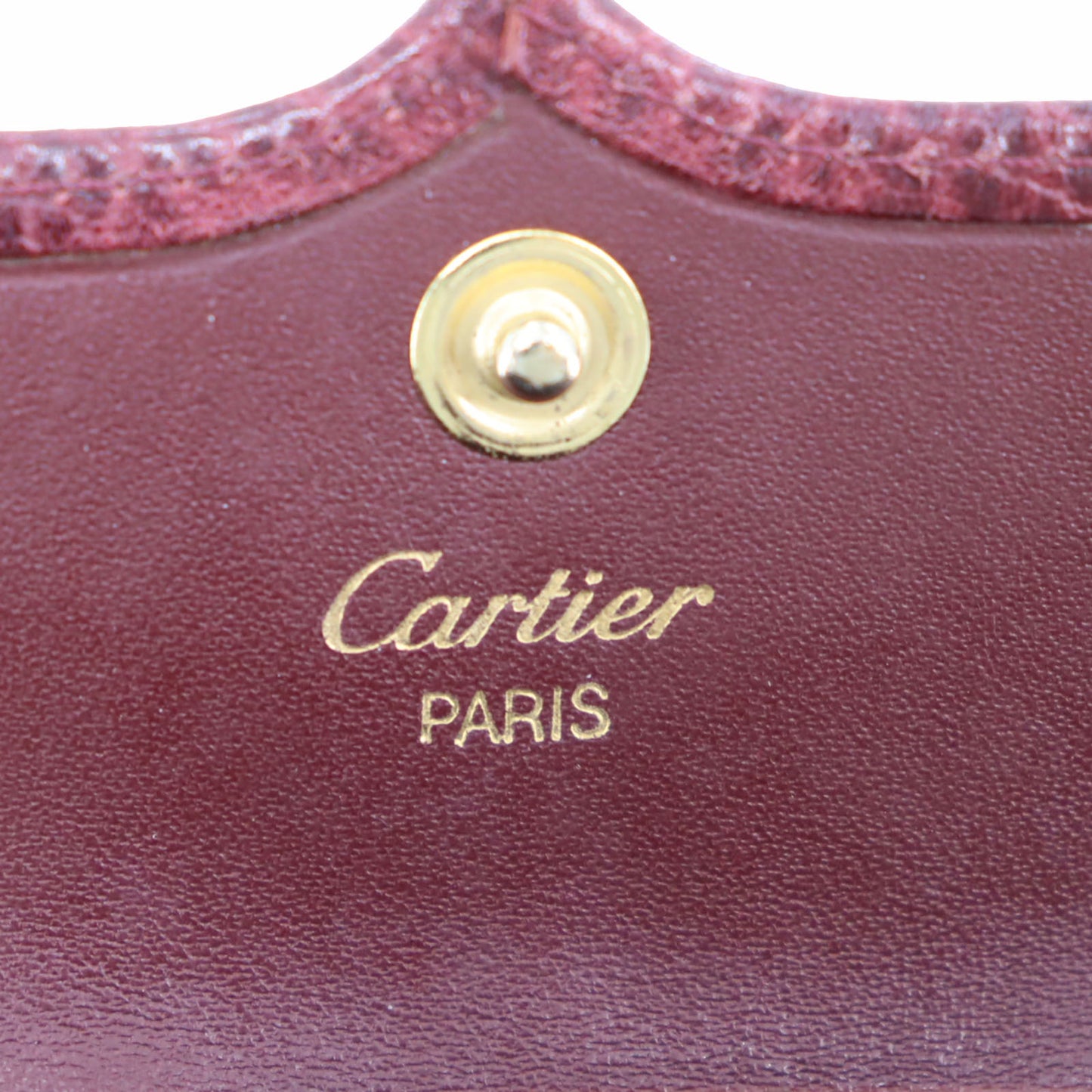 Cartier Logos Must Line Coin Case Bordeaux Leather #AH125