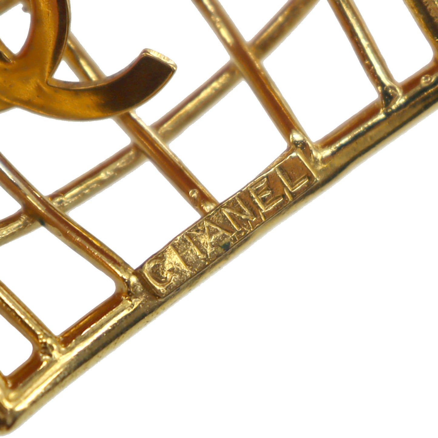 CHANEL CC Logo Earrings Gold Clip-On 93 A #BU537