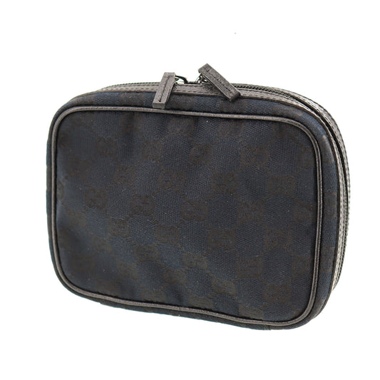 GUCCI Original GG Pouch Black Canvas #AH667