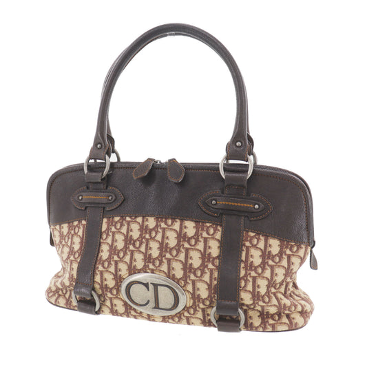 Christian Dior Trotter Handbag Brown Canvas Vintage #AH633