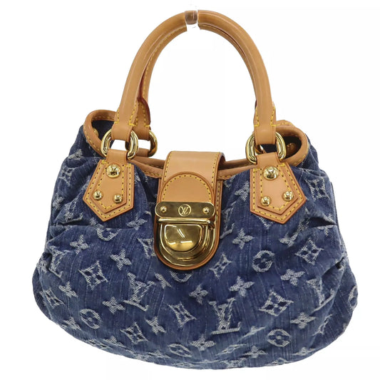 Louis Vuitton LV Pleaty Handbag Monogram Denim Blue M95020 #ED193