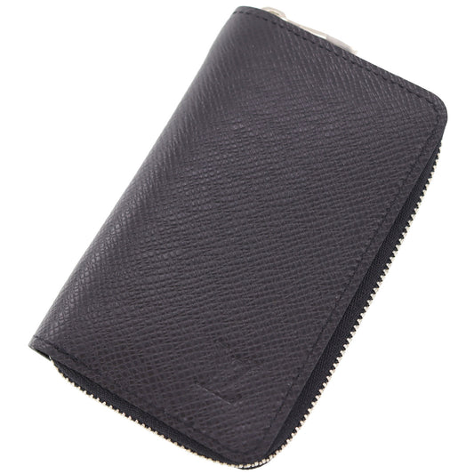 LOUIS VUITTON LV Zippy Coin Case Black Taiga Leather M30511 #AG676