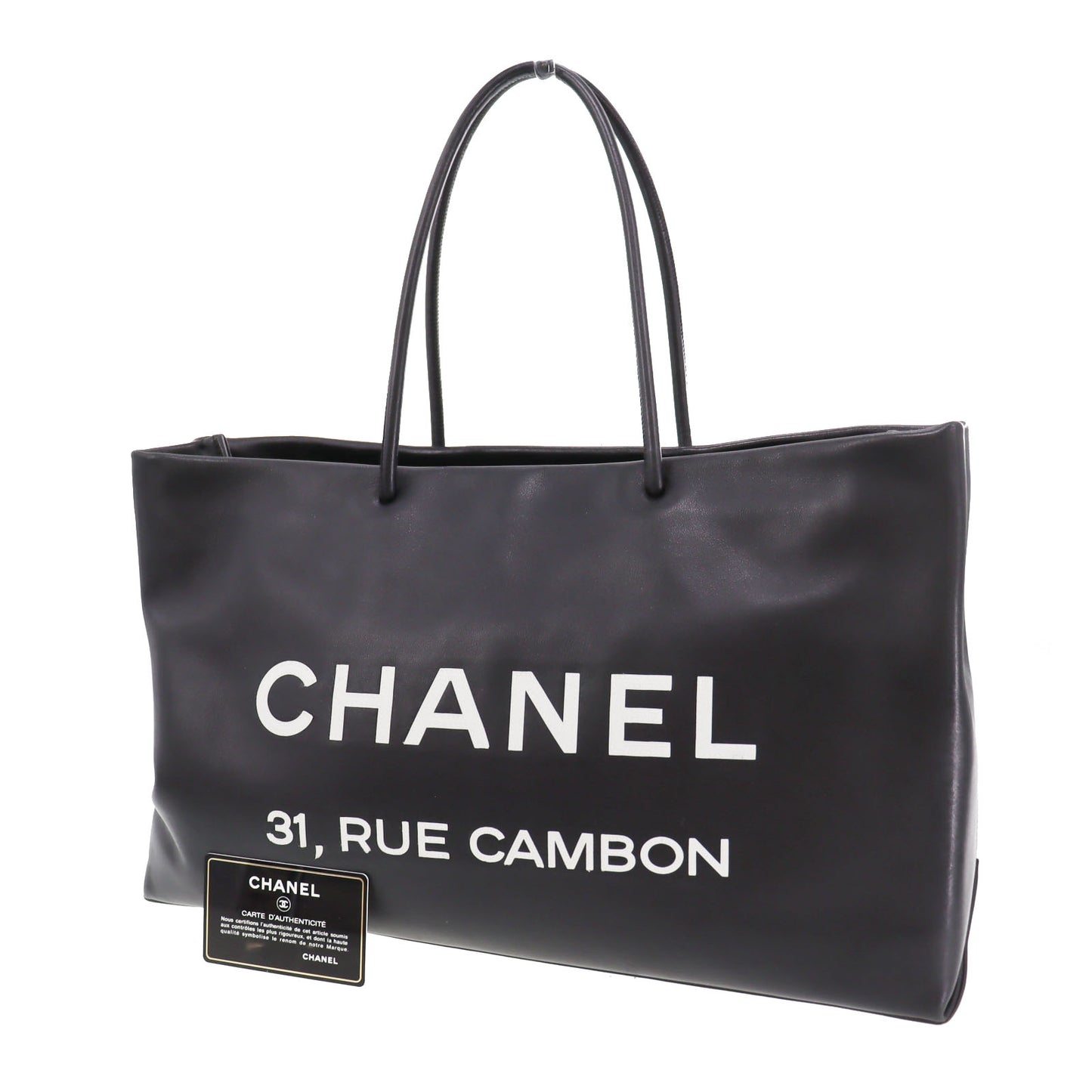 CHANEL Logo Shoulder Tote Bag Leather #CL42