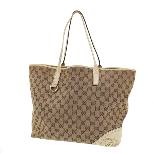 GUCCI Original GG Canvas Shoulder Tote Bag Brown #EG515