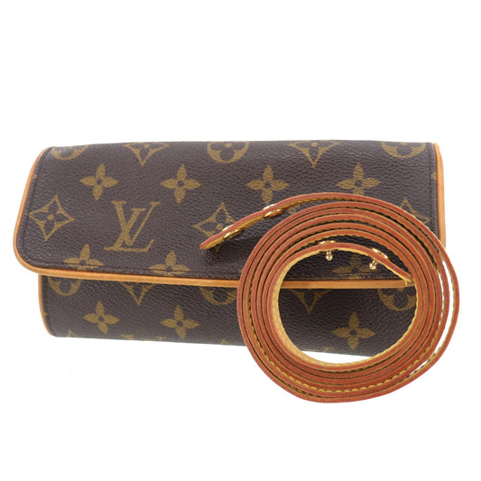 LOUIS VUITTON LV Pochette Twin PM Shoulder Body Bag Monogram M51854 AG787