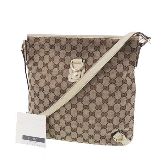 GUCCI Original GG Canvas Abbey Crossbody Shoulder Bag Brown #EB80