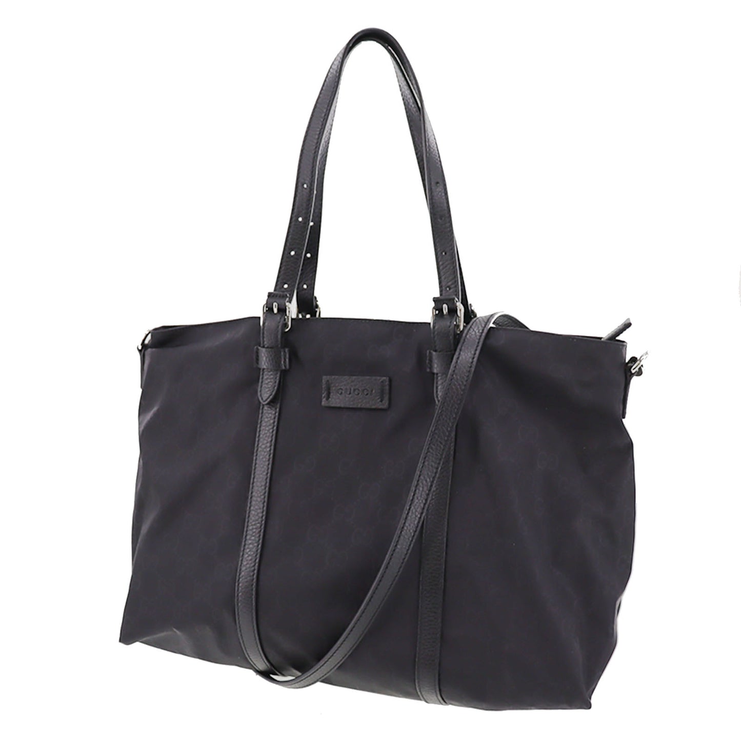GUCCI Original GG Hand Shoulder Bag Black Nylon #AG798