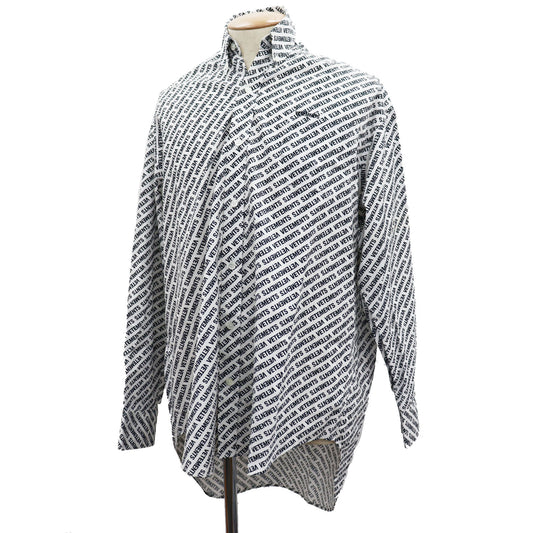 VETEMENTS Logos Long Sleeve Shirt Button Down Size S #AG966