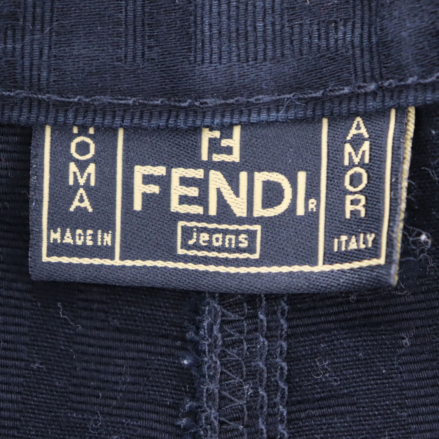 FENDI Roma Jeans Zucca Bottom Black Cotton 100% #AH314